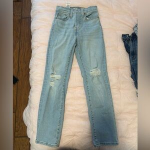 Levi's Light Blue Distressed Skinny Jeans